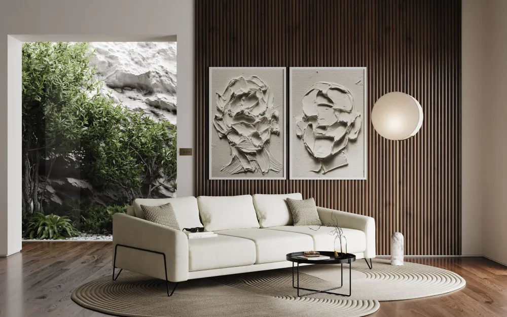 Sofá Mirage de 3 Lugares com Tecido Verde Claro e Pés em Ferro