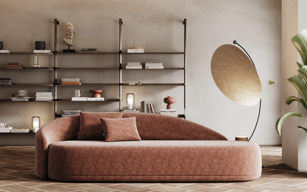 Sofá Wave de 3 Lugares em Vermelho com Design Moderno